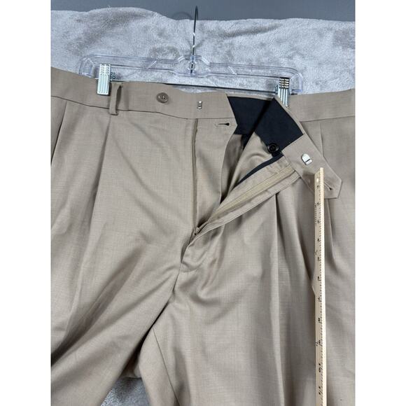 Stafford Performance Men's Dress Pants 42x32 Pleated Wool Blend (Fits 42x31) - Picture 2 of 7
